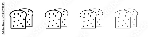 White bread icon Flat illustration sign