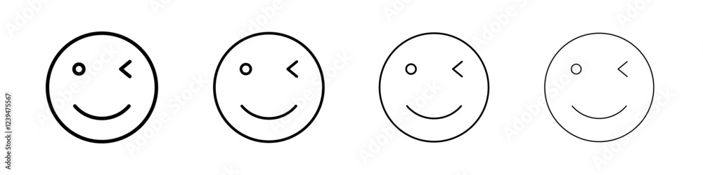 Winking eye icon Flat illustration sign Winking eye icon Flat illustration sign