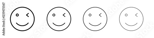 Winking eye icon Flat illustration sign