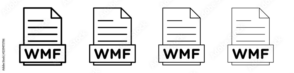 WMF File Document Icon Flat illustration sign WMF File Document Icon Flat illustration sign
