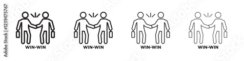 Win-win business deal icon Flat illustration sign