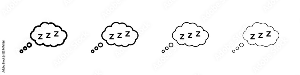 Zzz icon Flat illustration sign Zzz icon Flat illustration sign