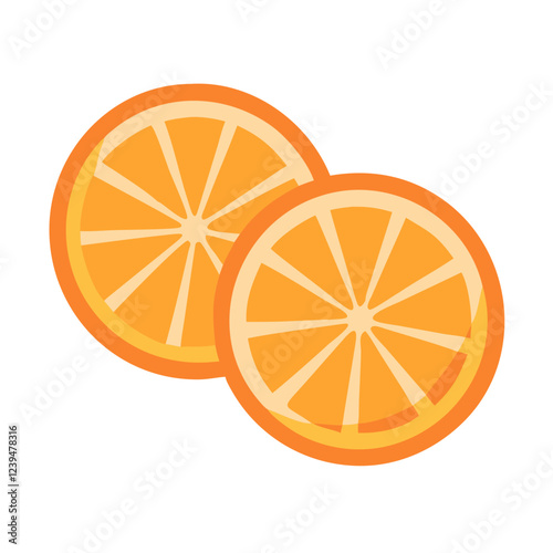 Icon of orange slices, colorful design, vibrant style