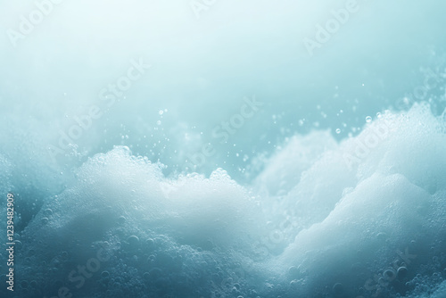 Light blue soap suds background photo