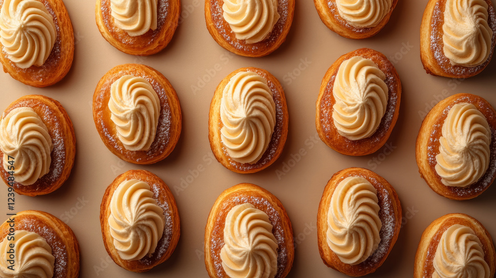 Pastries with icing. Pastries with icing.