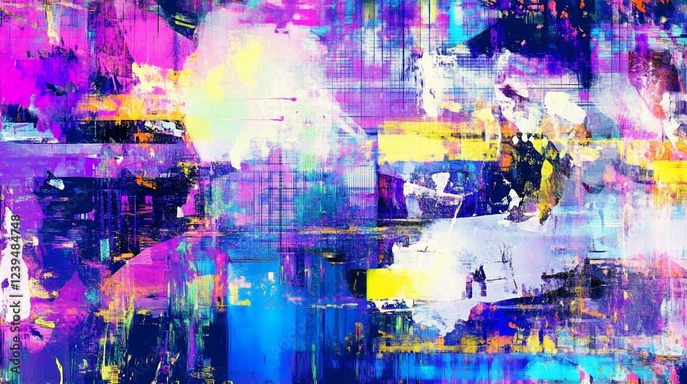 Vibrant abstract art with layered textures and bold color blends creating a modern feel Vibrant abstract art with layered textures and bold color blends creating a modern feel