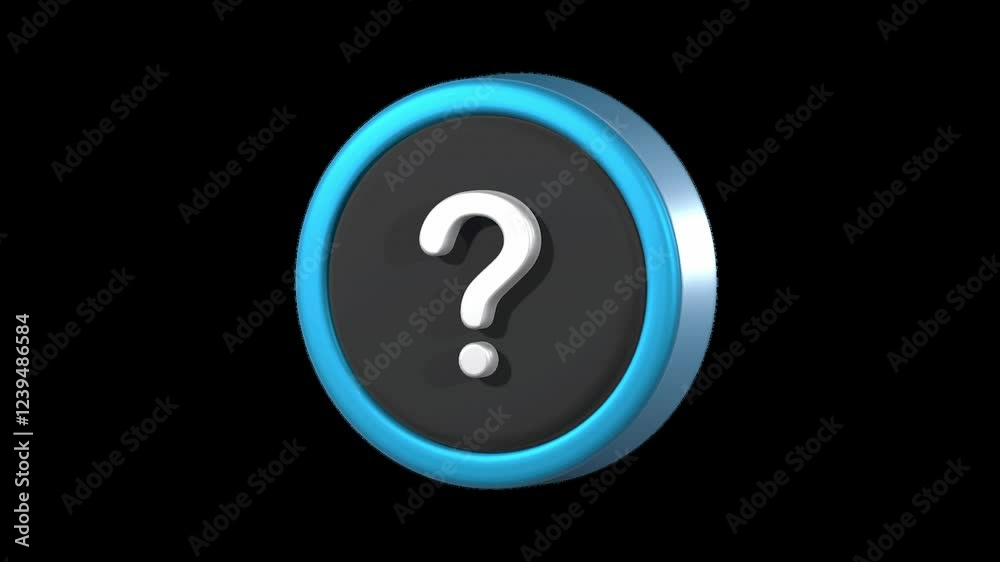 Question Animated 3D Icon with transparent background (HD) Question Animated 3D Icon with transparent background (HD)