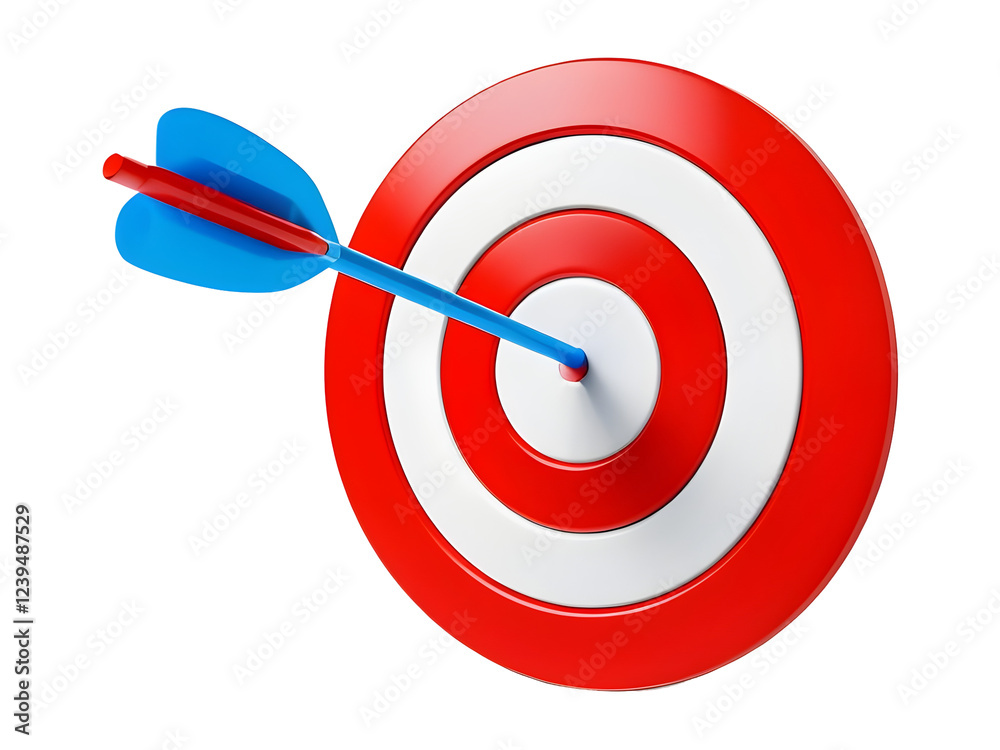 3D Digital Rendering Of A Classic Red And White Target 3D Digital Rendering Of A Classic Red And White Target