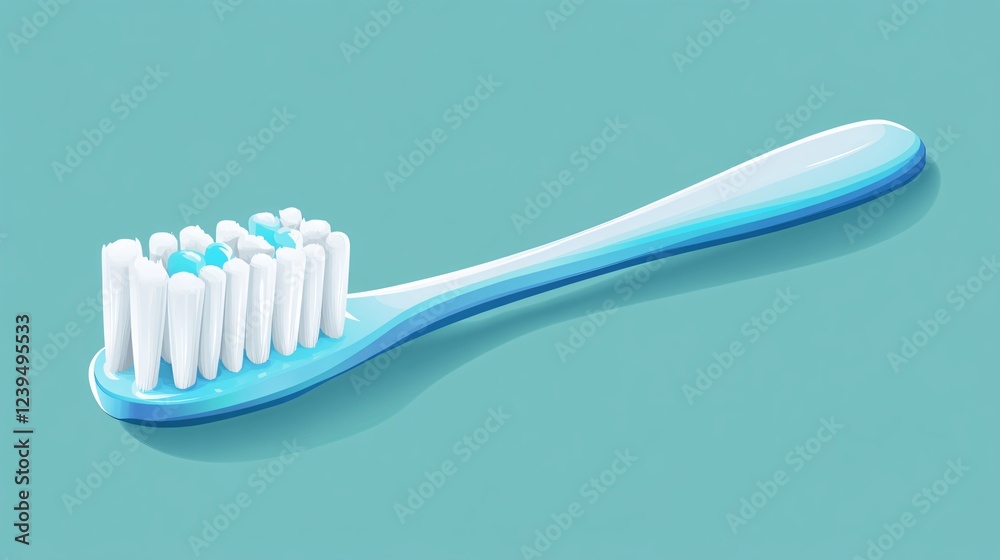 Flat Vector Toothbrush Design Isolated on White Background for Oral Hygiene and Dental Care Concepts