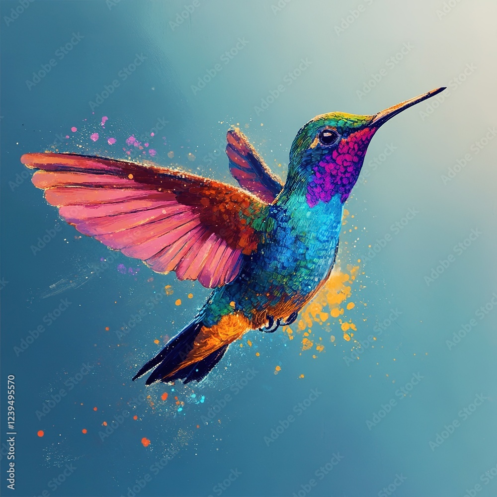 Obraz premium colorful hummingbird isolated