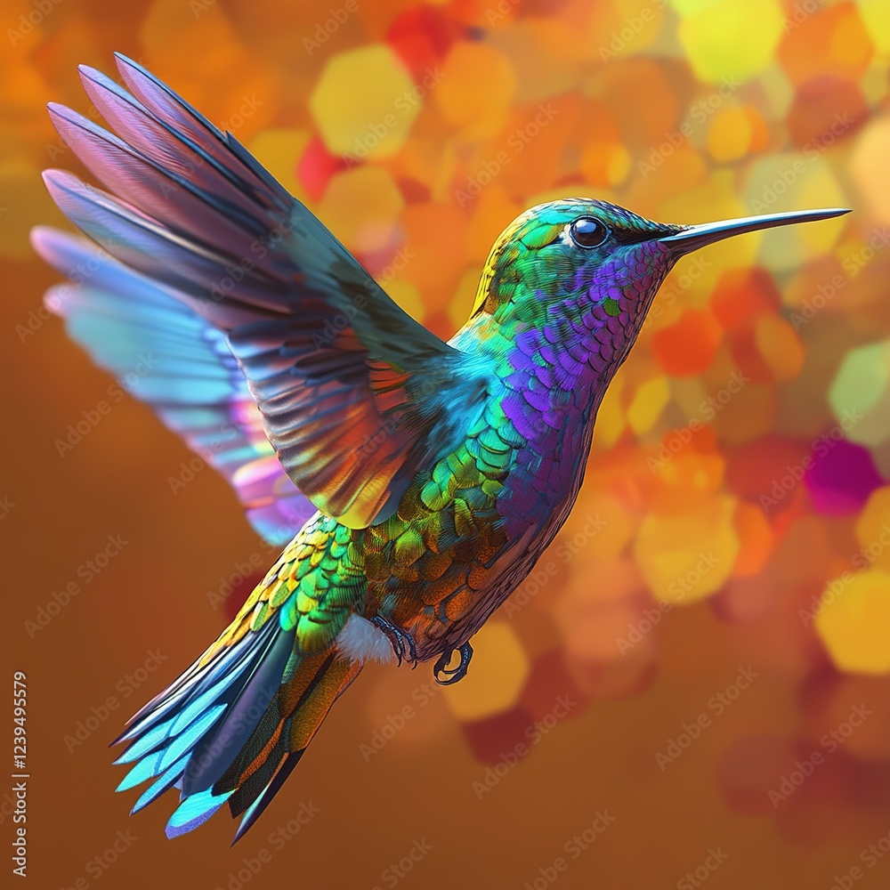 Fototapeta premium colorful hummingbird isolated