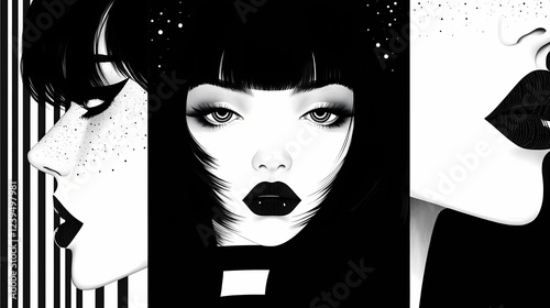 **minimalist black and white geometric patterns with high contrast and sharp lines. Geometric Patterns. Illustration