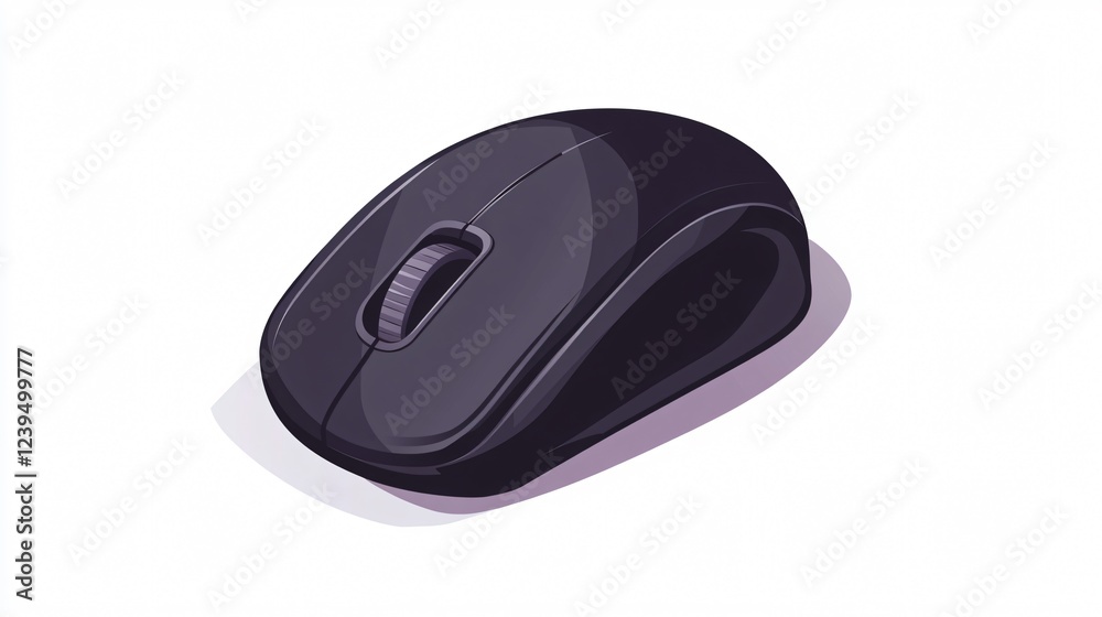 Wireless Computer Mouse Flat Vector Illustration Suitable for Diiferent Purposes