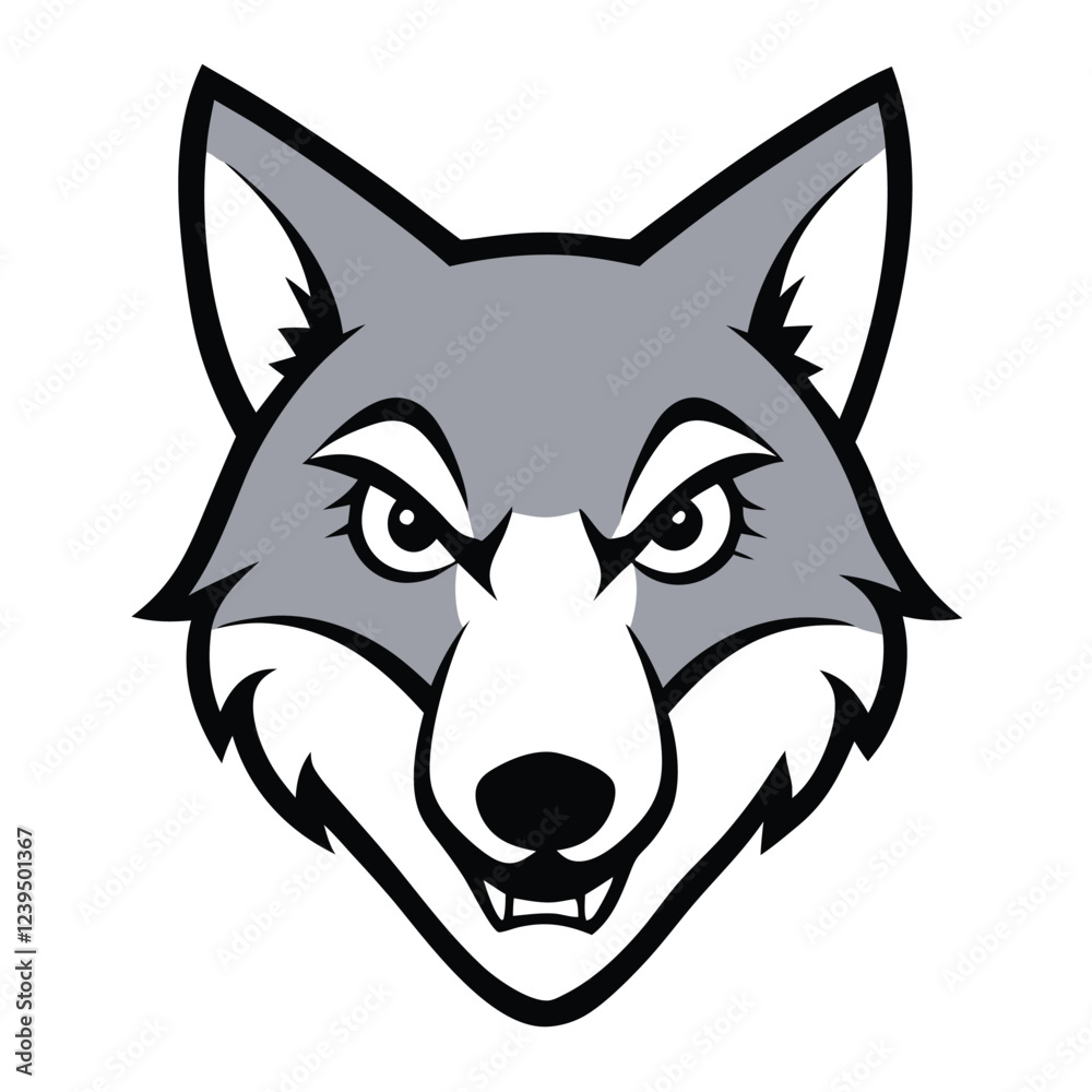 Wolf head angry face vector art illustration Wolf head angry face vector art illustration