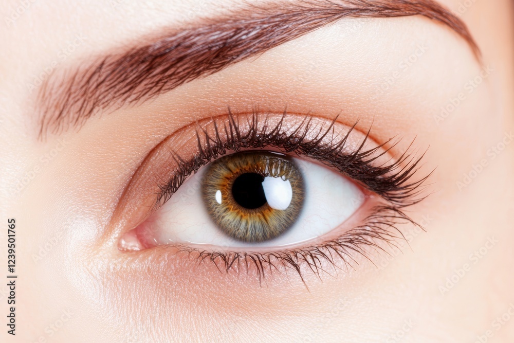Woman's eye with a brownish tint and a brownish eyebrow Woman's eye with a brownish tint and a brownish eyebrow
