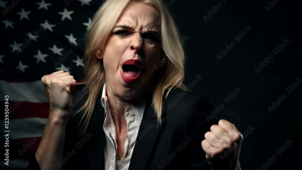 Very Angry mature blond american woman screaming Very Angry mature blond american woman screaming