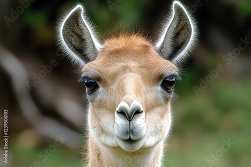 The guanaco is a South American camelid related to the llama and one of two wild camelids the other being the high elevation vicuña photo