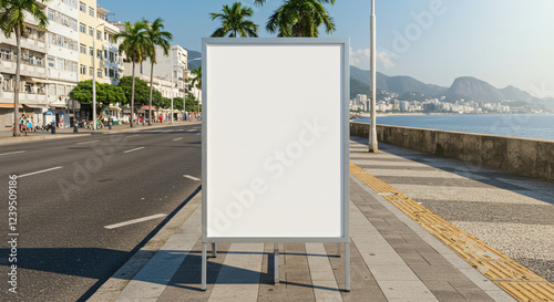 blank billboard on the street, rio de janeiro, brazil