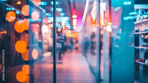 Wallpaper Mural Blurred city lights at night with reflections Torontodigital.ca