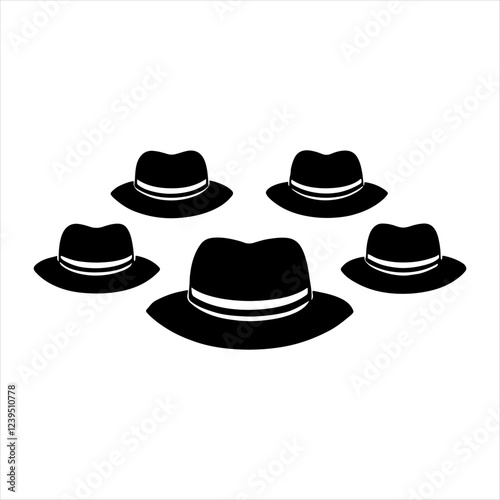  hat silhouette white background