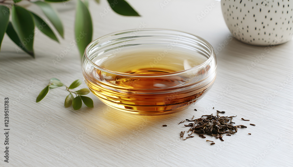 Cup of rooibos tea on a wooden table. Selective focus Cup of rooibos tea on a wooden table. Selective focus