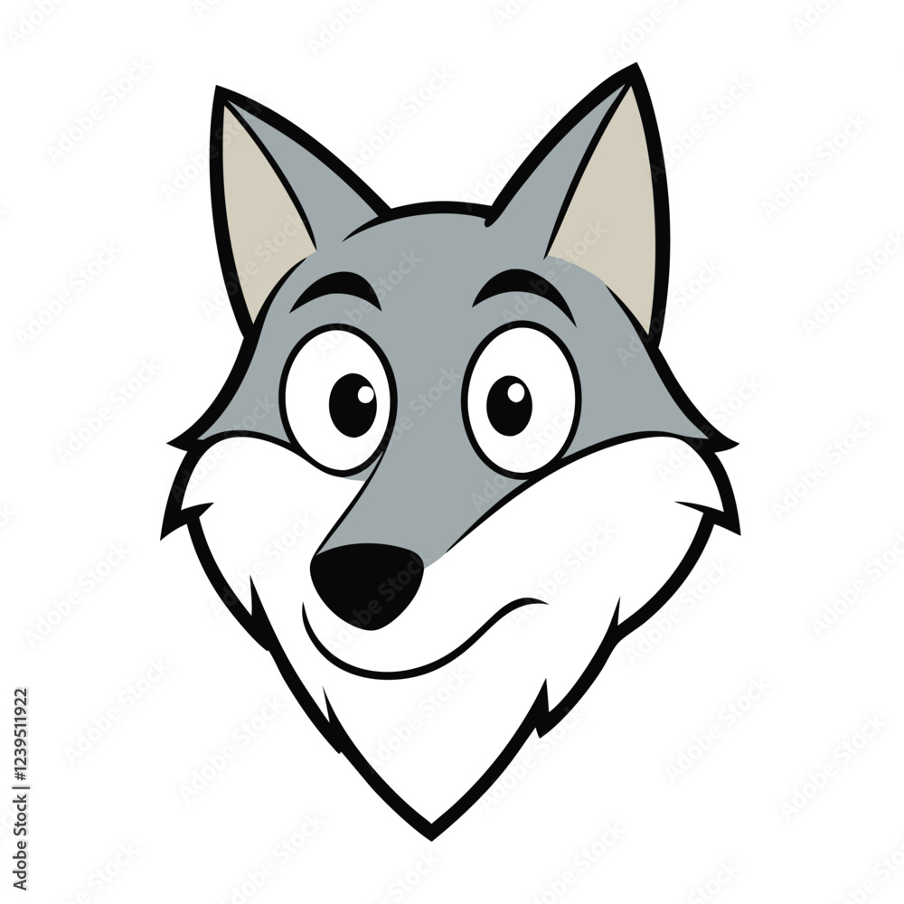 Wolf head scared face vector art illustration Wolf head scared face vector art illustration