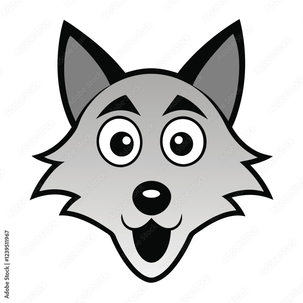 Wolf head scared face vector art illustration Wolf head scared face vector art illustration