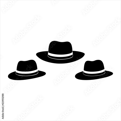  hat silhouette white background