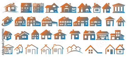 Home and real estate icon collection