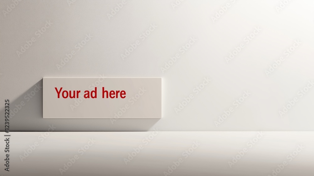 Simple advertisement placeholder on a minimalist background Simple advertisement placeholder on a minimalist background