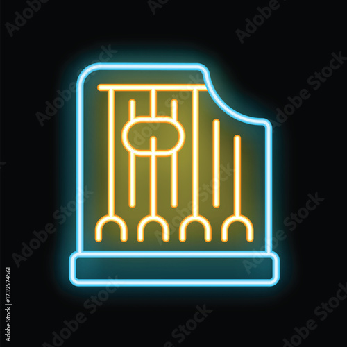 Glowing neon line aroma lamp icon isolated on black background with a vector illustration concept for black friday and cyber monday