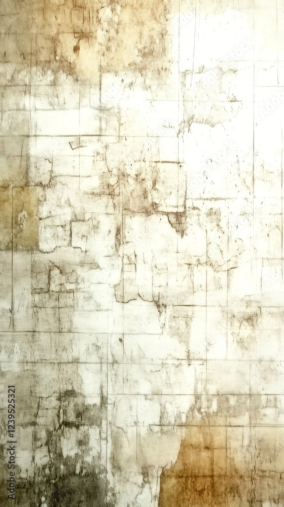 Obraz premium Old distressed white wall with cracks and peeling paint showing grunge texture
