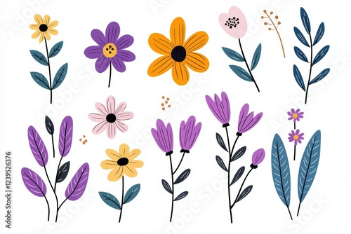 Collection of flowers in various colors and sizes