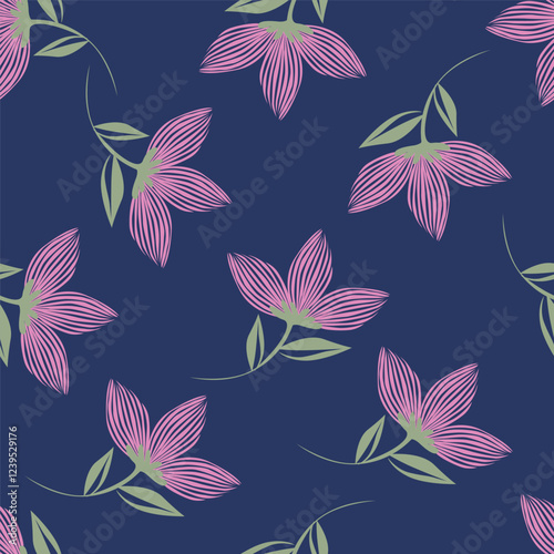 cute flower pattern textile illustration