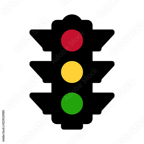 traffic stoplight vector element. traffic light vector icon. green, yellow, and red light symbol illustration. 