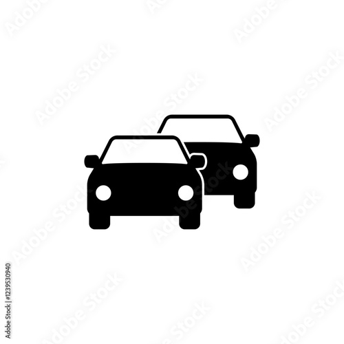 cars icon. heavy traffic jam icon silhouette for automobile apps and websites. car logo concept