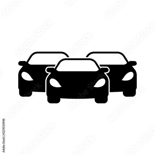 cars icon. heavy traffic jam icon silhouette for automobile apps and websites. car logo concept