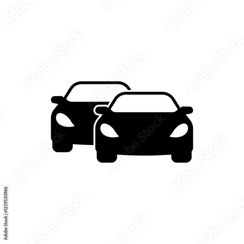 cars icon. heavy traffic jam icon silhouette for automobile apps and websites. car logo concept