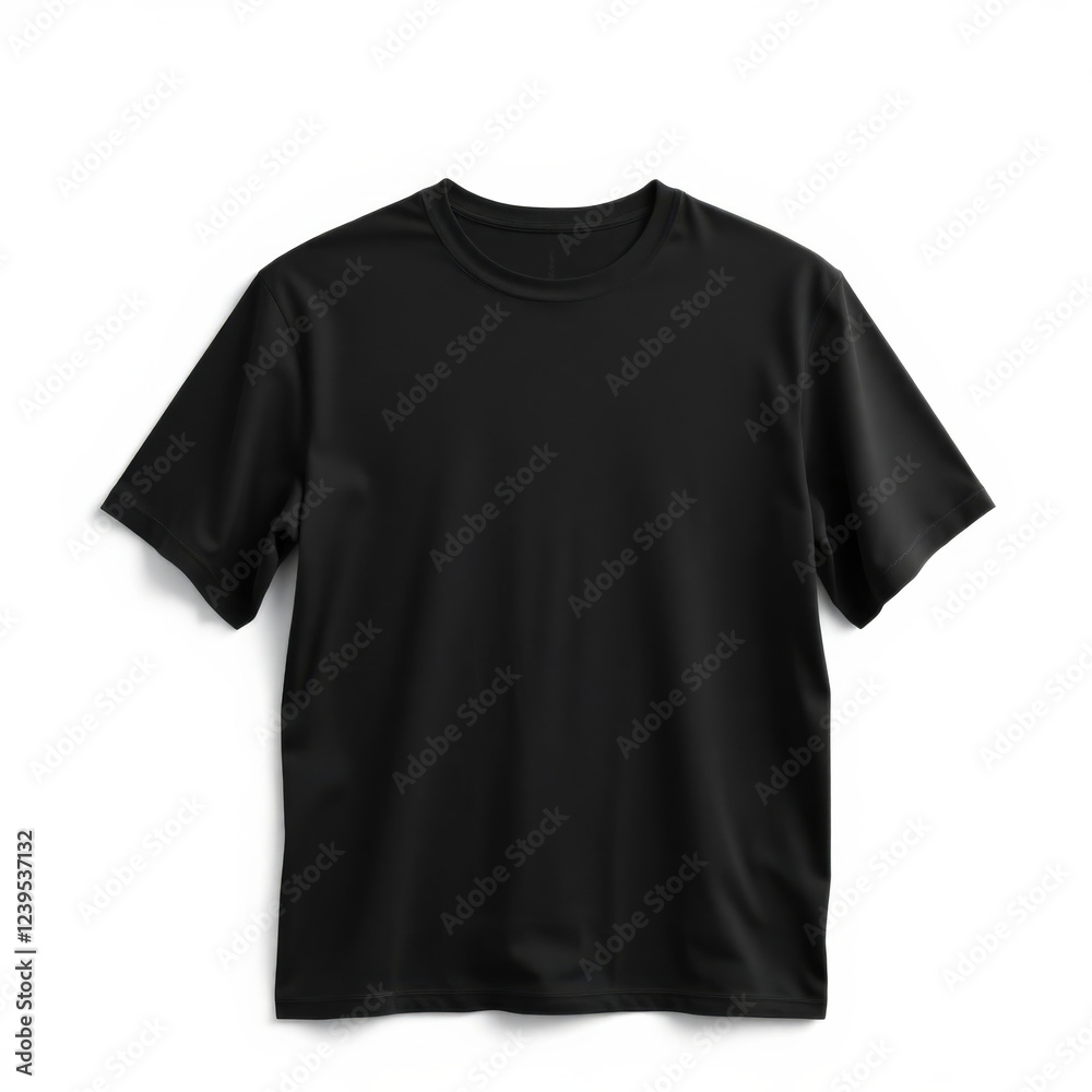 Black T-Shirt Mockup on White Background Black T-Shirt Mockup on White Background