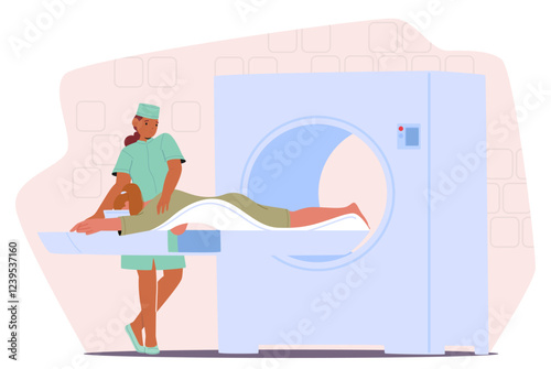 Doctor providing professional MRI scanning for accurate breast cancer diagnosis at early stage
