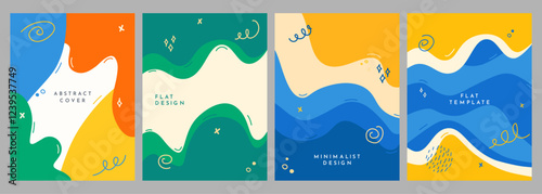 Vector illustration. Colorful childish background. Hand drawn memphis pattern doodle shapes and lines. Design elements for cover, brochure, magazine, poster, flyer. Trendy abstract colorful style