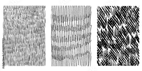 Set of crosshatch texture isolated, hand drawn, line texture