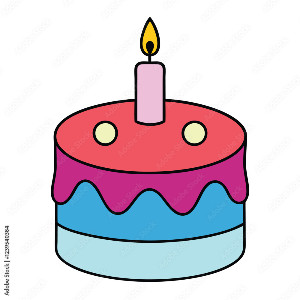 Birthday cake vector art illustration Birthday cake vector art illustration