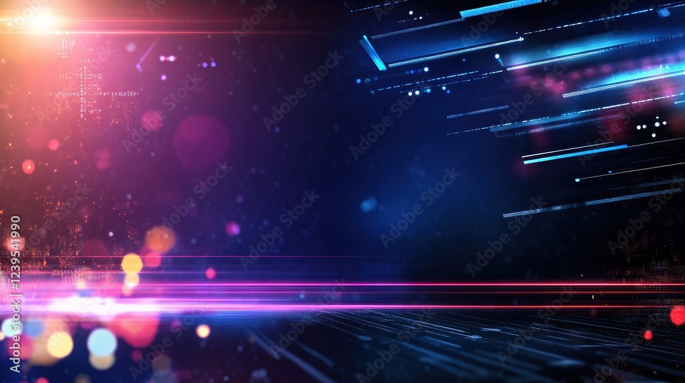 Obraz premium motion move modern futuristic abstract background, geometric shape with glowing light, gradient purple blue