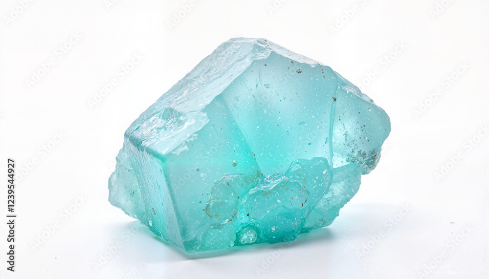 Fototapeta premium Turquoise crystal piece on white background