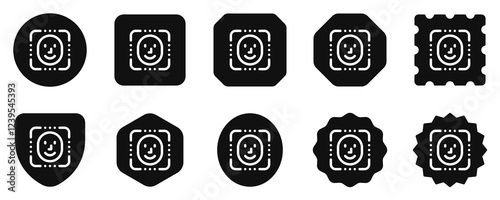 Editable facial recognition, scan vector icon. AI technology, artificial intelligence, computer. Part of a big icon set family. Perfect for web and app interfaces, presentations, infographics, etc