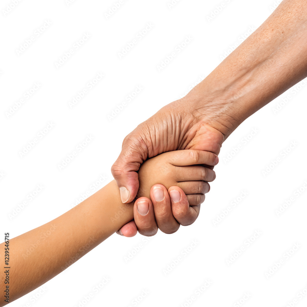 Celebrating motherly love a pair of clasped hands in a serene setting, isolated on white or transparent background Celebrating motherly love a pair of clasped hands in a serene setting, isolated on white or transparent background
