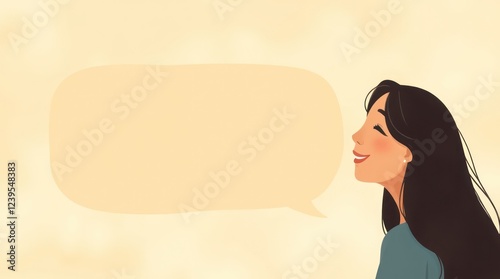 Vector of a girl with a speech bubble 