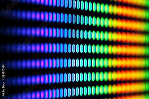 Vibrant led display with multicolored light patterns and glowing lines photo