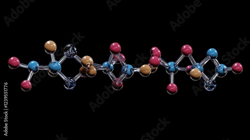 An elegant representation of the molecular structure of acetaldehyde with highlighted bonds photo